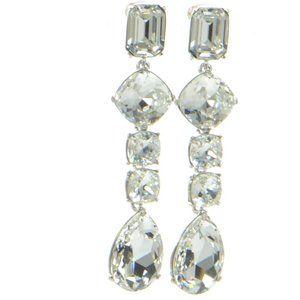 Oscar De La Renta Bold Crystal Teardrop Earrings